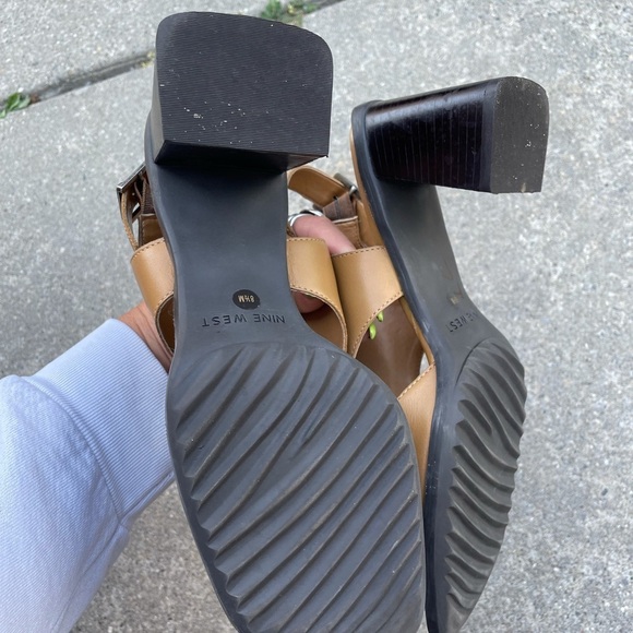 Vintage 90's block heel leather sandals - Picture 8 of 10